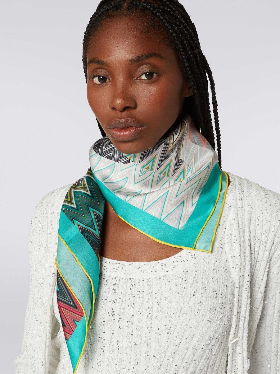 Donne Missoni Sciarpe E Foulard | Sciarpa In Seta Chevron Multicolore