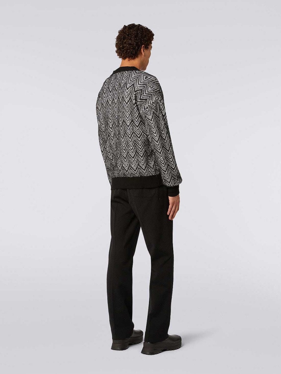 Uomini Missoni Maglieria | Cardigan In Misto Cotone Con Paillettes Nero Bianco