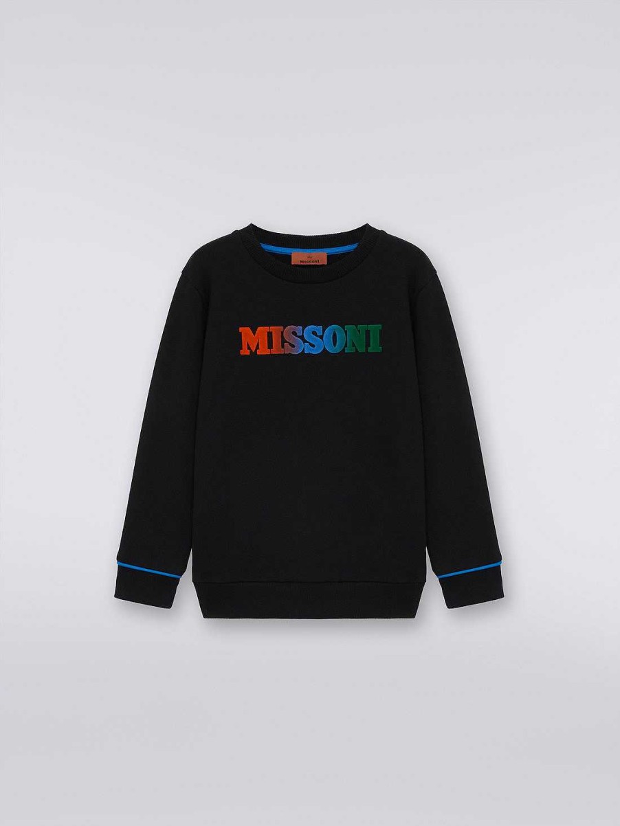 Ragazzo (4-14 Anni) Missoni | Felpa In Cotone Con Logo Degrade Nero