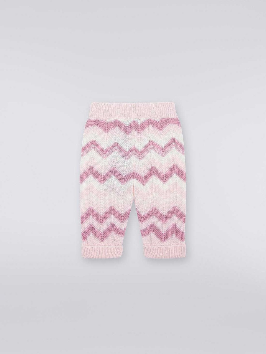 Ragazza (4-14 Anni) Missoni | Pantaloni In Maglia Di Lana A Zig Zag Multicolore