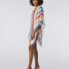 Donne Missoni Abbigliamento Da Spiaggia | Caftano Copricostume Corto In Viscosa Zigzag Con Lurex Multicolore