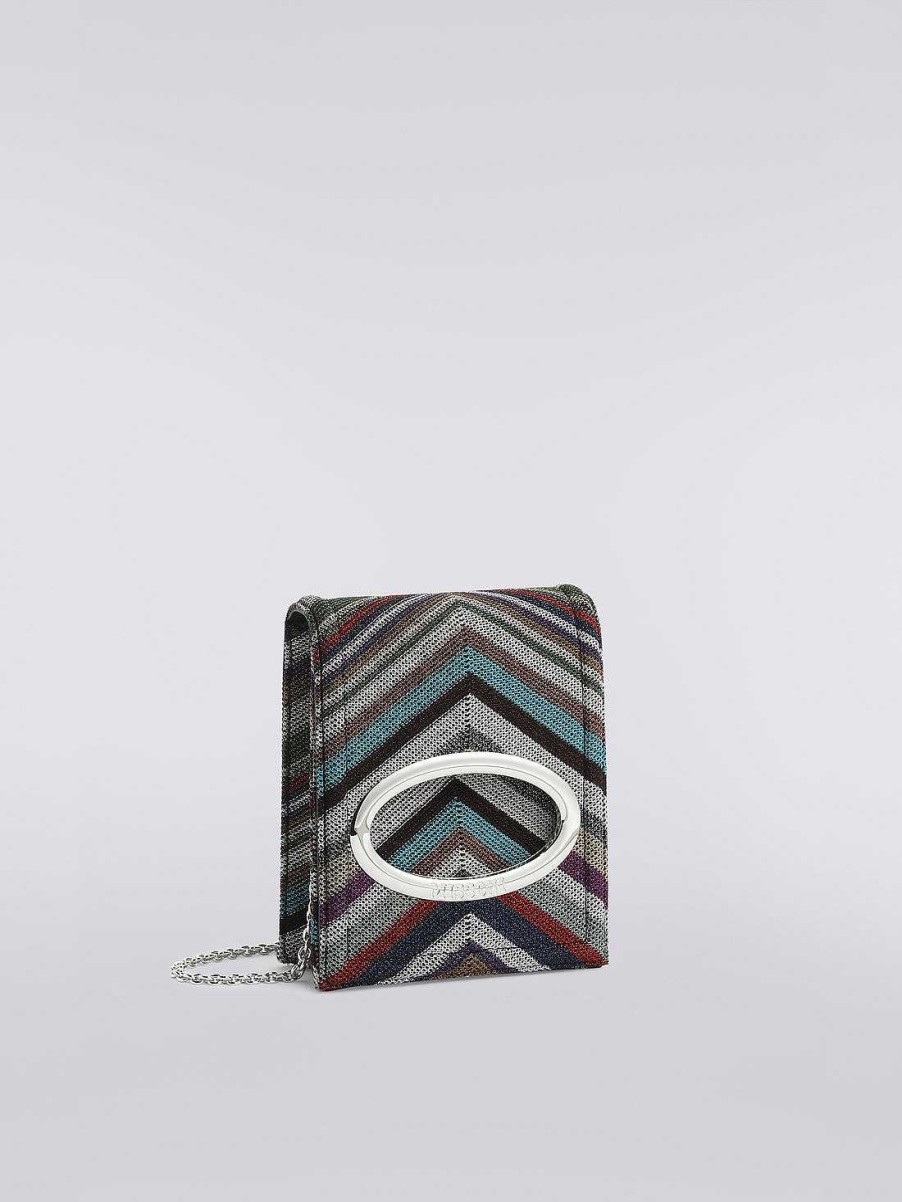 Donne Missoni Borse | Borsa A Spalla Chevron In Misto Lana E Viscosa Con Lurex Multicolore