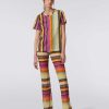 Donne Missoni T-Shirt E Top | T-Shirt Girocollo In Jersey Di Cotone Fantasia Multicolore