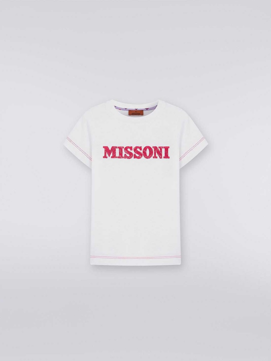 Ragazza (4-14 Anni) Missoni | T-Shirt In Cotone Con Logo In Paillettes Rosa