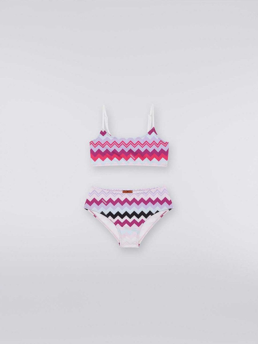 Ragazza (4-14 Anni) Missoni | Bikini Con Fantasia A Zigzag Multicolore