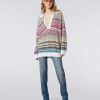 Donne Missoni Maglieria | Polo Oversize A Maniche Lunghe Con Motivo Chevron Multicolore