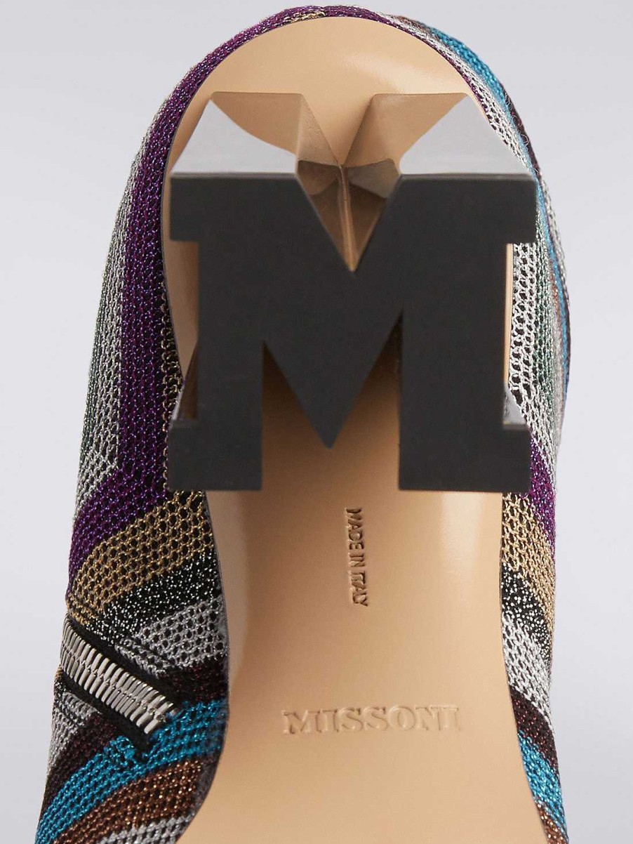 Donne Missoni Scarpe | Stivaletti In Tessuto Con Lurex Multicolore