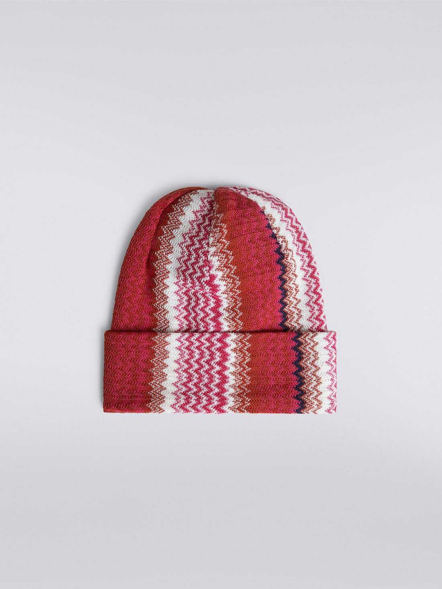 Donne Missoni Cappelli | Cappello In Misto Lana Con Motivo Zigzag Multicolore