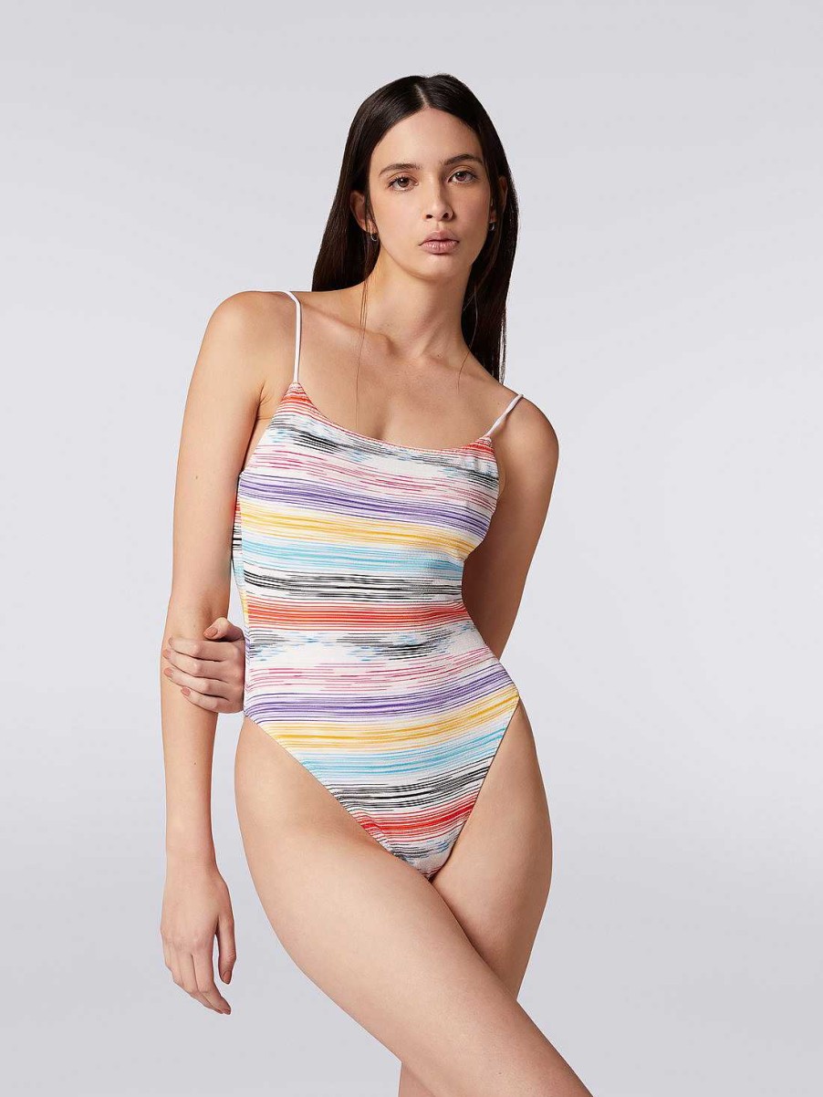 Donne Missoni Costumi Da Bagno | Costume Da Bagno Intero Con Spalline Sottili Multicolore