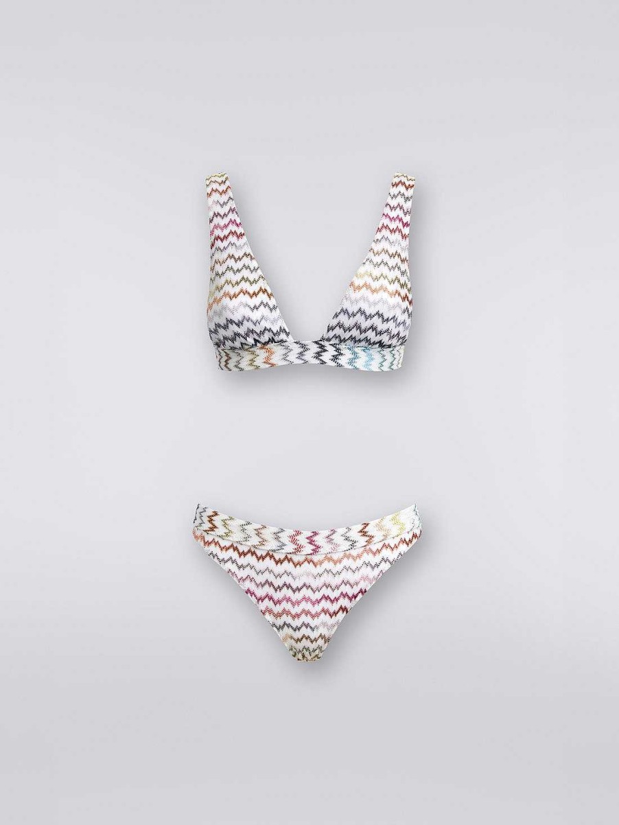 Donne Missoni Costumi Da Bagno | Bikini In Maglia Zigzag Con Lame Multicolore