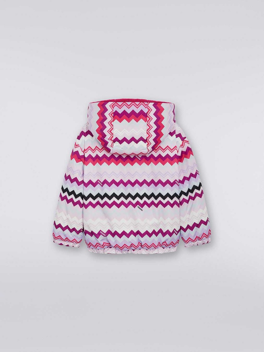 Ragazzo (4-14 Anni) Missoni | Giubbotto In Nylon Zig Zag Double Face Multicolore