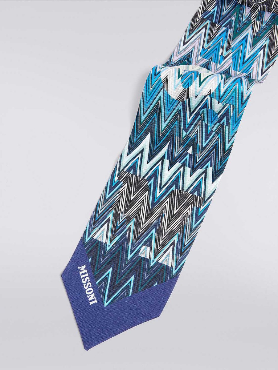 Donne Missoni Sciarpe E Foulard | Sciarpa In Seta Chevron Con Scritta Logo Multicolore