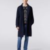 Uomini Missoni Cappotti E Giacche | Cappotto In Misto Lana Jacquard Con Motivo Zig Zag Blu Scuro