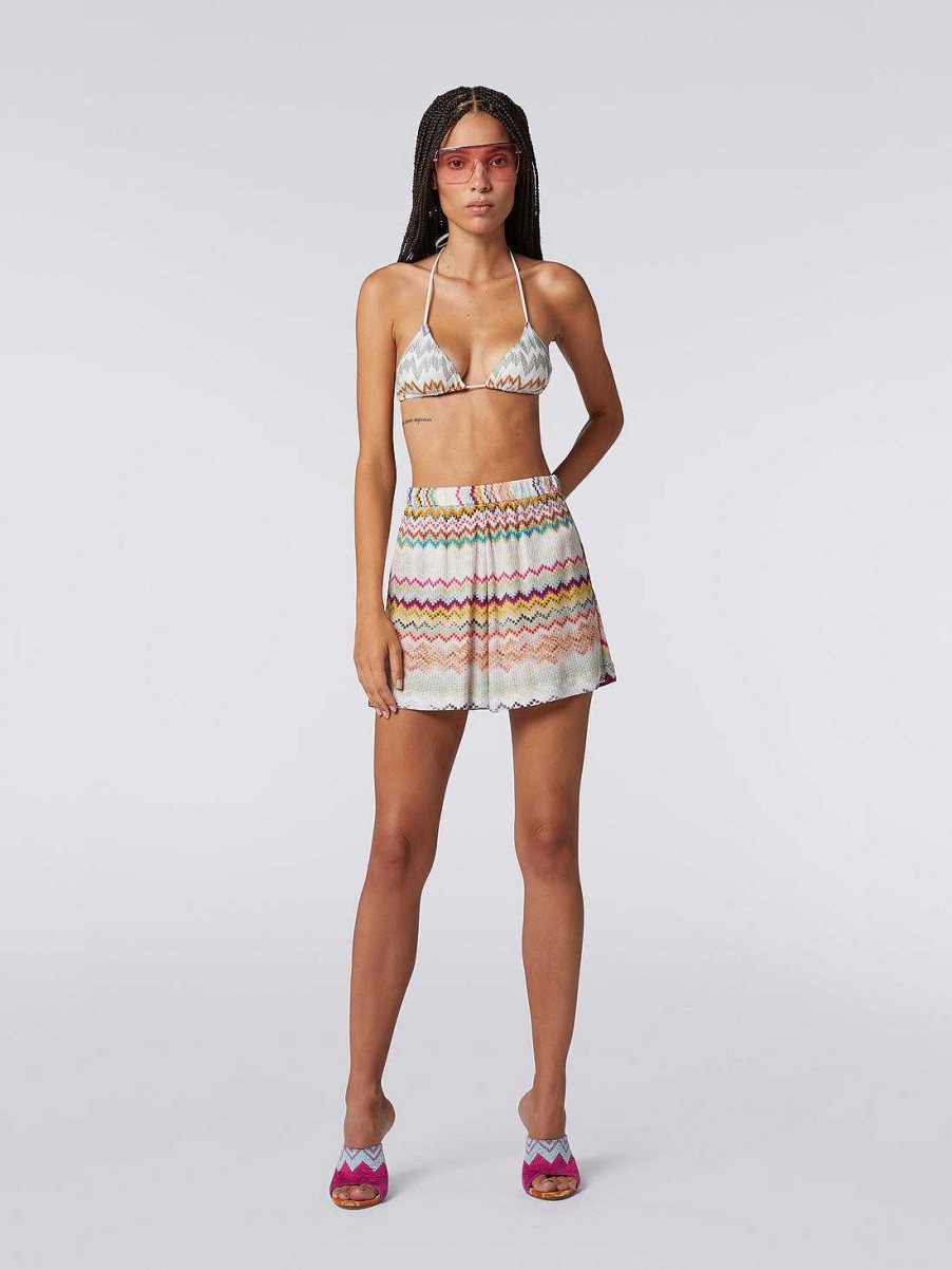 Donne Missoni Abbigliamento Da Spiaggia | Shorts Copricostume In Viscosa Con Tecnica 3D Multicolore