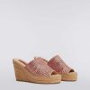 Donne Missoni Accessori | Espadrillas Con Zeppa E Fascia In Maglia Chevron Rosa