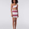 Donne Missoni Abbigliamento Da Spiaggia | Minigonna Pareo Copricostume Con Zig Zag Lame Bianco, Rosa E Fucsia