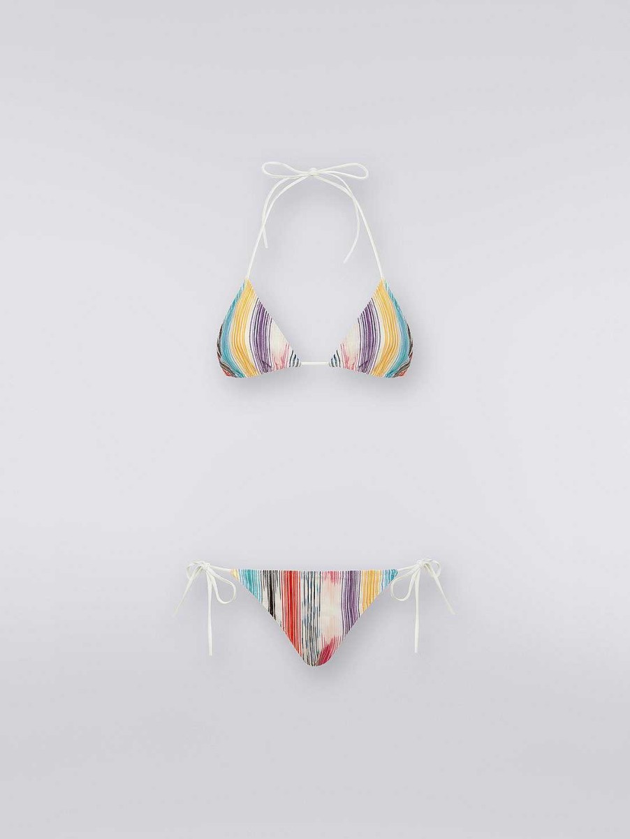 Donne Missoni Costumi Da Bagno | Bikini In Maglia Fiammata Multicolore