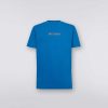 Uomini Missoni Polo E Magliette | T-Shirt Girocollo In Cotone Con Scritta Logo Ricamata Blu