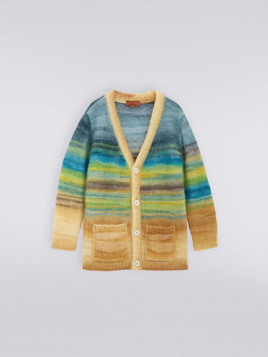 Ragazzo (4-14 Anni) Missoni | Cardigan In Misto Mohair E Alpaca Multicolore