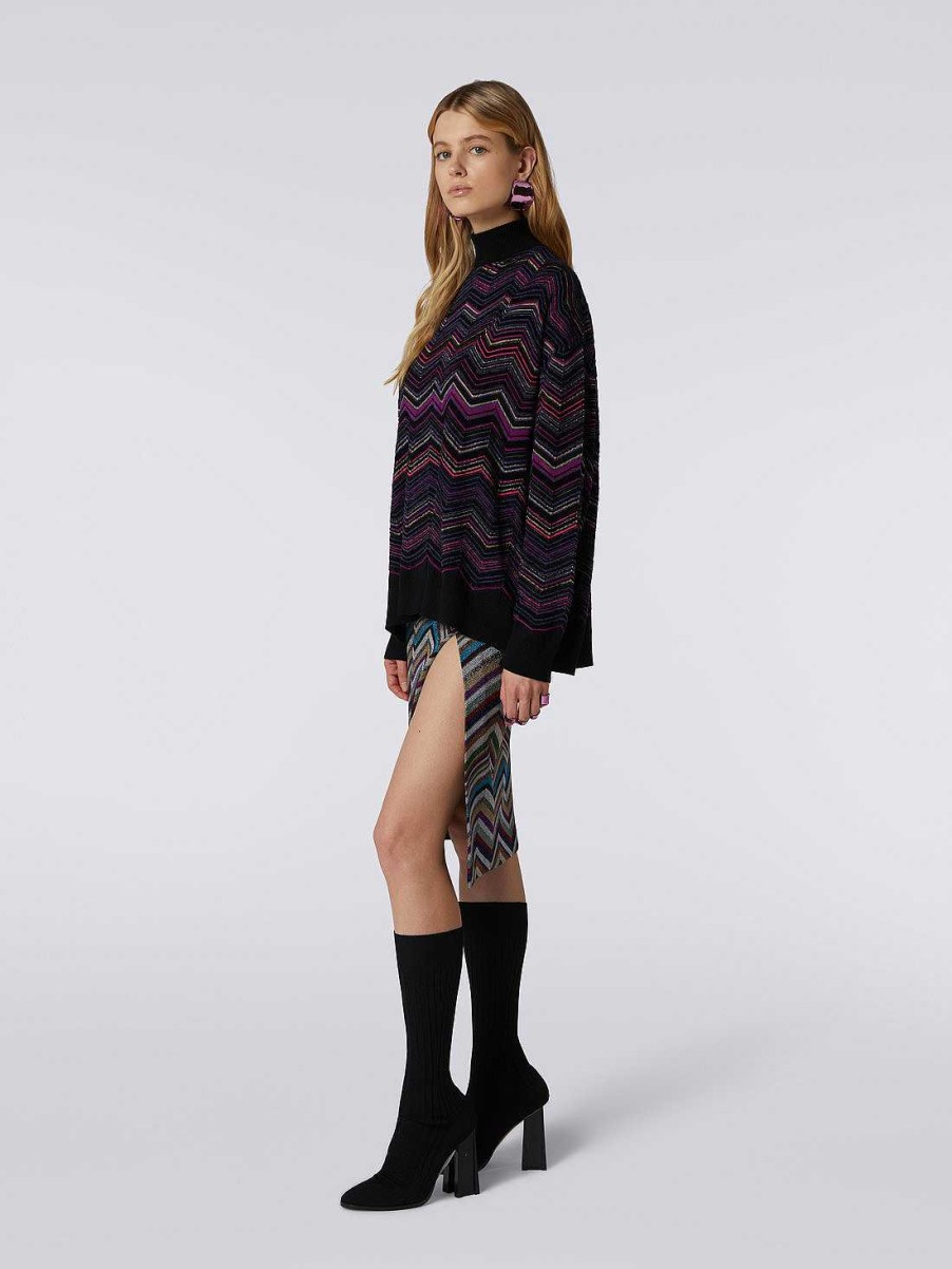 Donne Missoni Maglieria | Maglia Oversize Chevron In Lana E Viscosa Multicolore