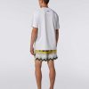 Uomini Missoni Polo E Magliette | T-Shirt Girocollo In Jersey Di Cotone A Zig Zag Bianco, Giallo E Grigio