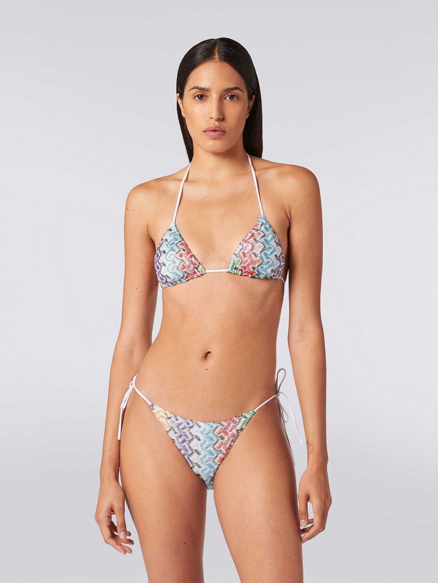 Donne Missoni Costumi Da Bagno | Bikini In Maglia Di Viscosa Effetto Pizzo Multicolore