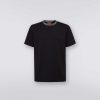 Uomini Missoni Polo E Magliette | T-Shirt Girocollo In Cotone Con Dettaglio A Contrasto E Lettering Logo Nero