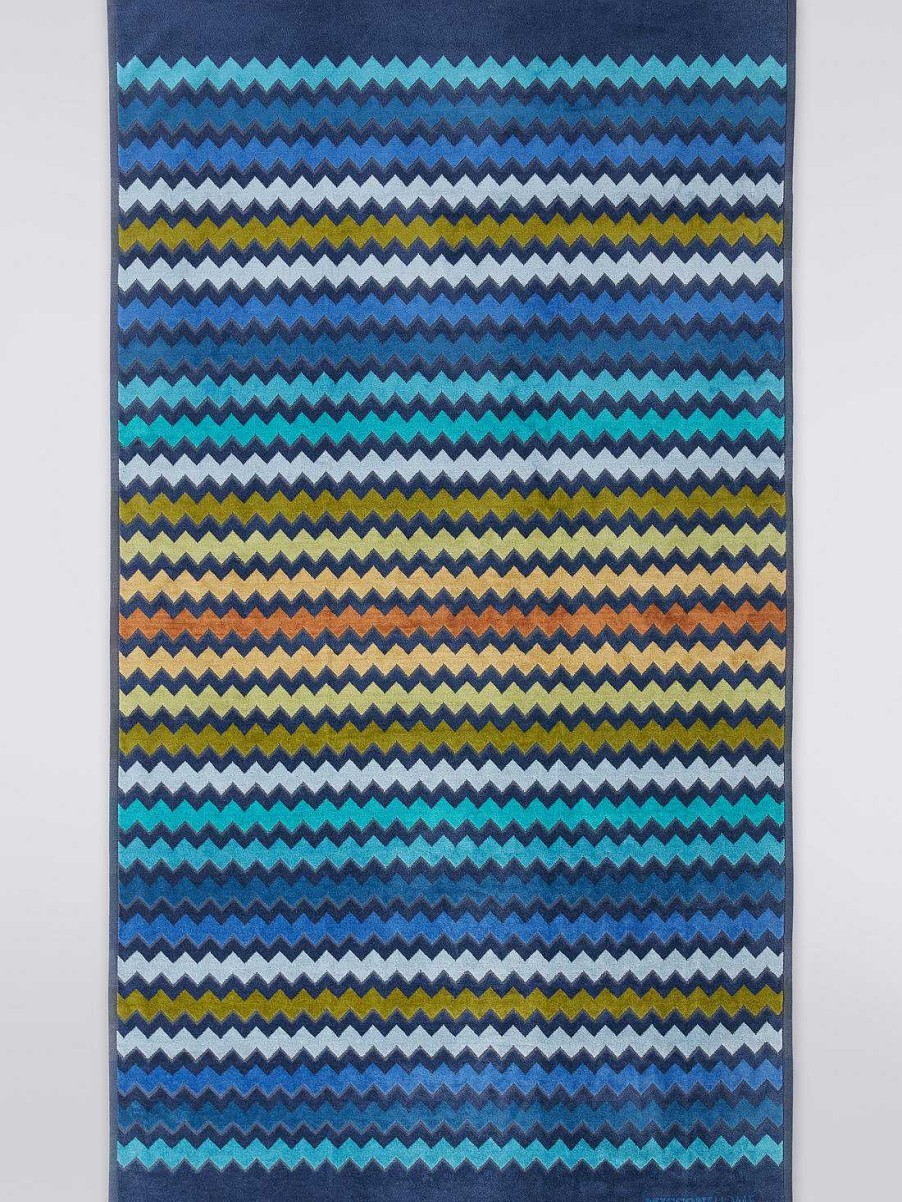 Donne Missoni Asciugamani Da Spiaggia | Telo Mare Warner 100X180 Blu