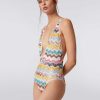 Donne Missoni Costumi Da Bagno | Costume Intero In Viscosa Con Profonda Scollatura A V Multicolore