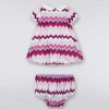 Ragazza (4-14 Anni) Missoni | Completo Due Pezzi Con Abito E Pantalone Culotte In Cotone A Zigzag Multicolore