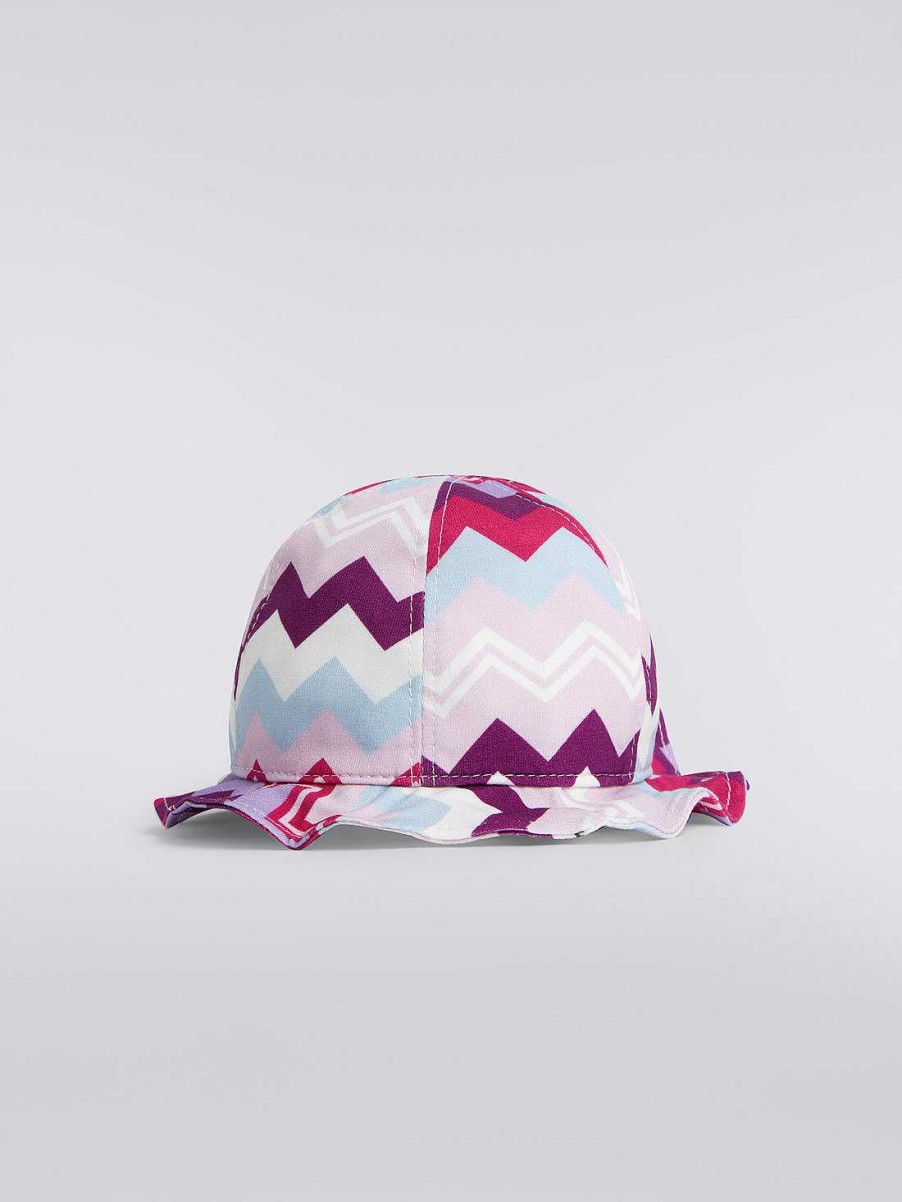 Neonato (0-24 Mesi) Missoni | Cappello In Misto Cotone Con Motivo Zigzag Multicolore