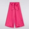 Ragazza (4-14 Anni) Missoni | Pantaloni Palazzo In Misto Viscosa Con Lettering Logo Rosa