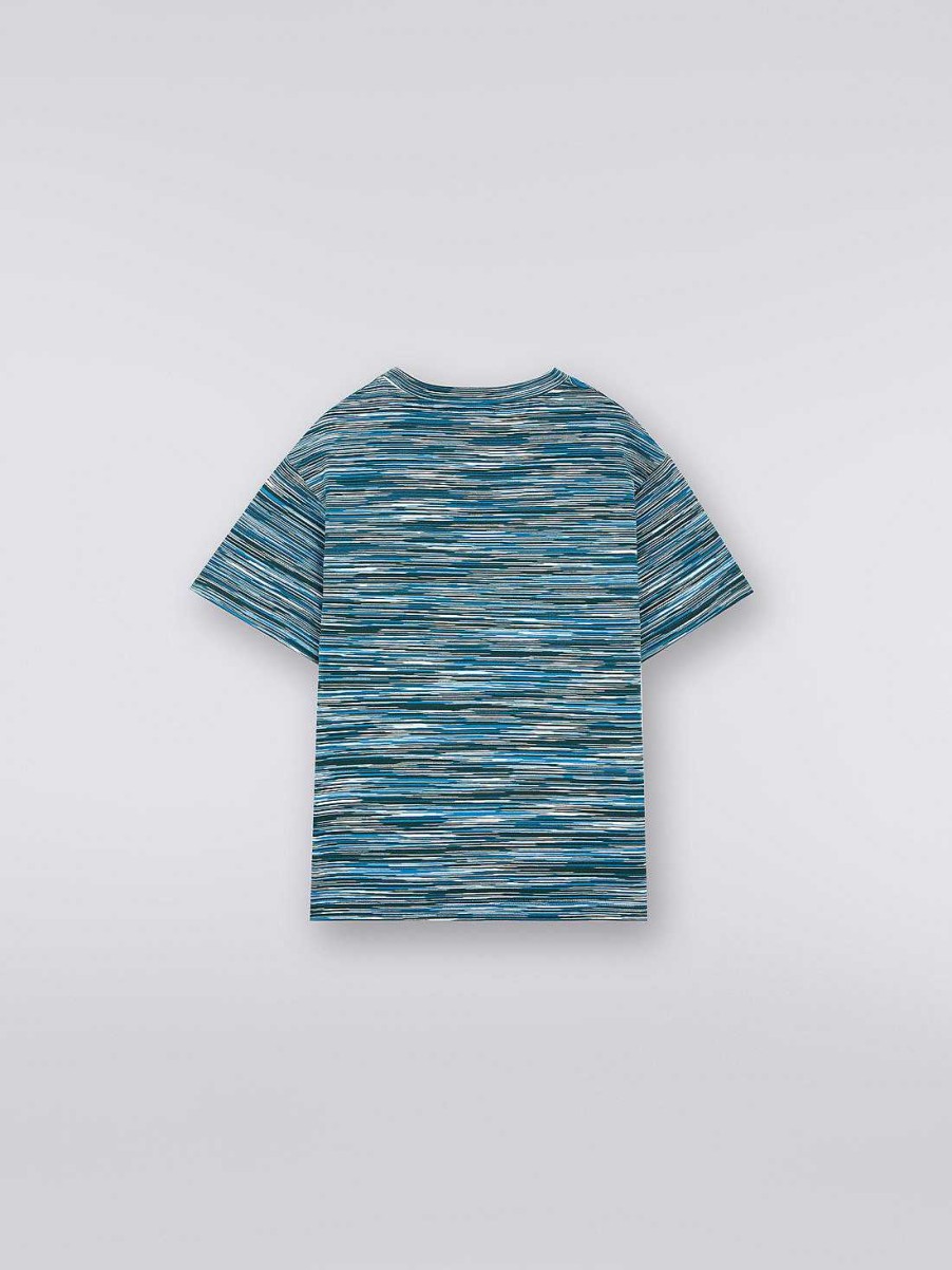 Ragazzo (4-14 Anni) Missoni | T-Shirt A Maniche Corte In Cotone Fiammato Multicolore