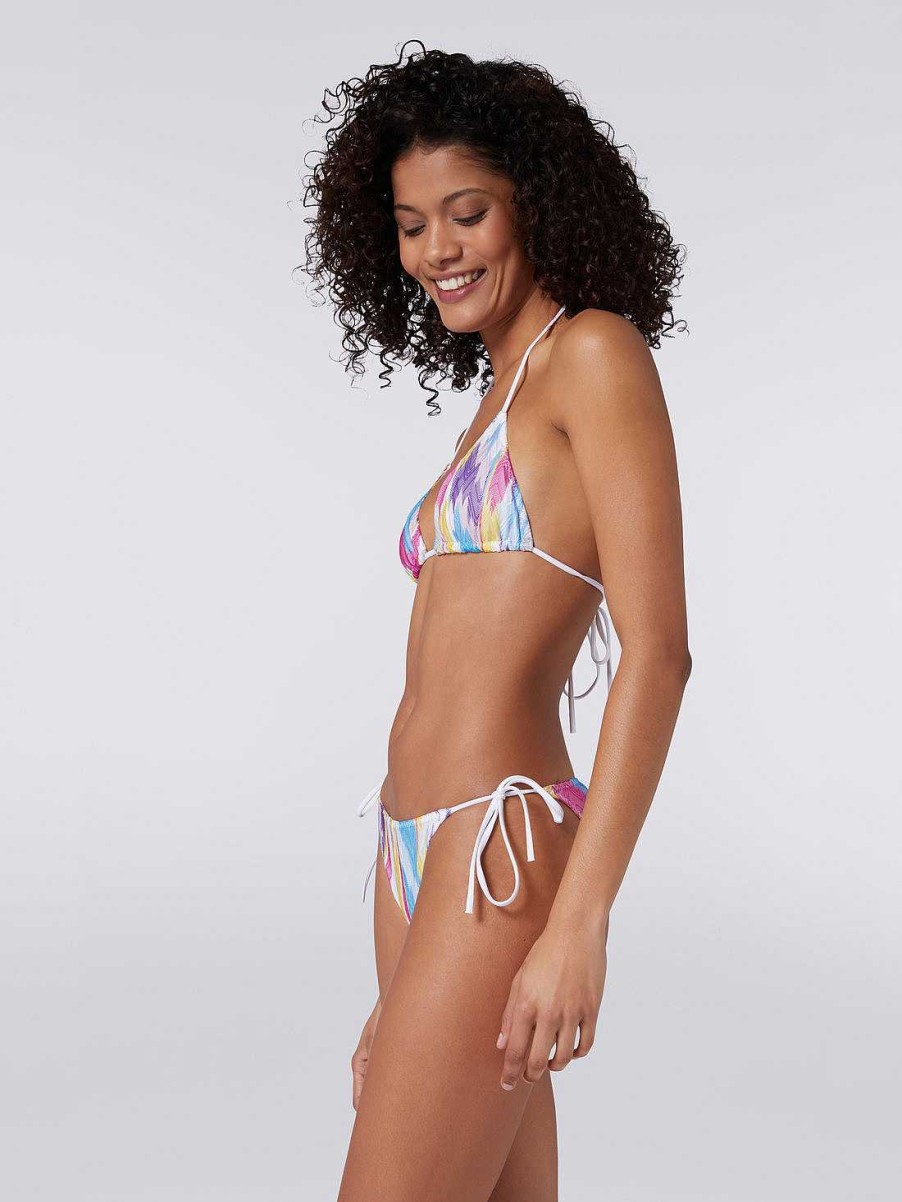 Donne Missoni Costumi Da Bagno | Bikini In Maglia Zig Zag E Stampa Fiammata Multicolore