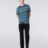 Uomini Missoni Polo E Magliette | T-Shirt Girocollo In Cotone Fiammato Multicolore