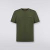 Uomini Missoni Polo E Magliette | T-Shirt Girocollo In Cotone Con Ricamo E Logo Verde