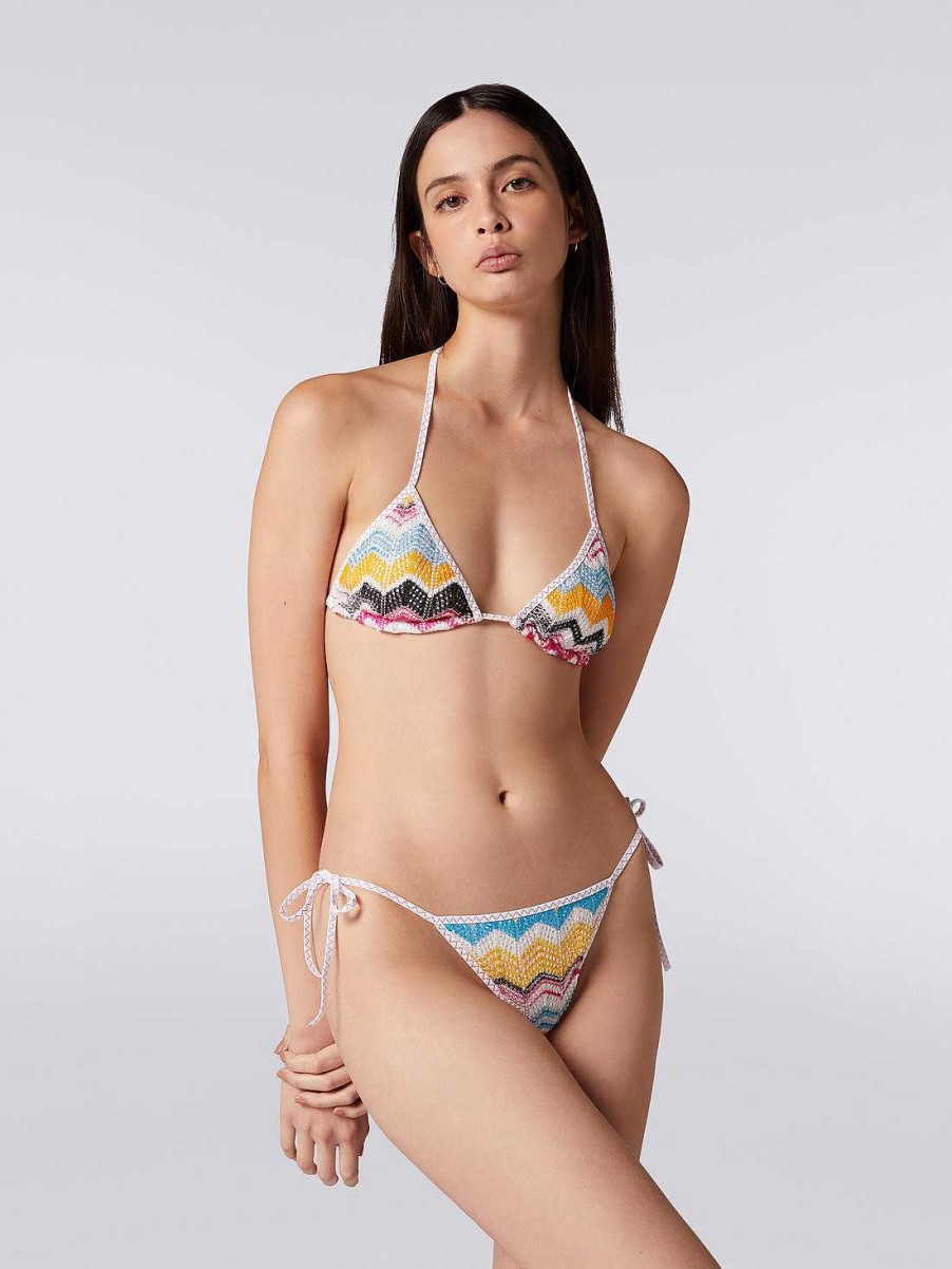 Donne Missoni Costumi Da Bagno | Bikini In Viscosa Effetto Uncinetto Multicolore