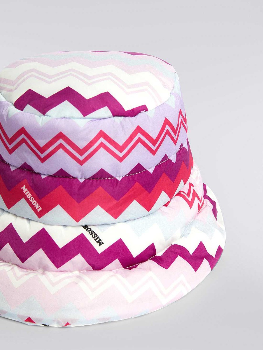 Ragazza (4-14 Anni) Missoni | Cappello Da Pescatore In Nylon A Zig Zag Multicolore