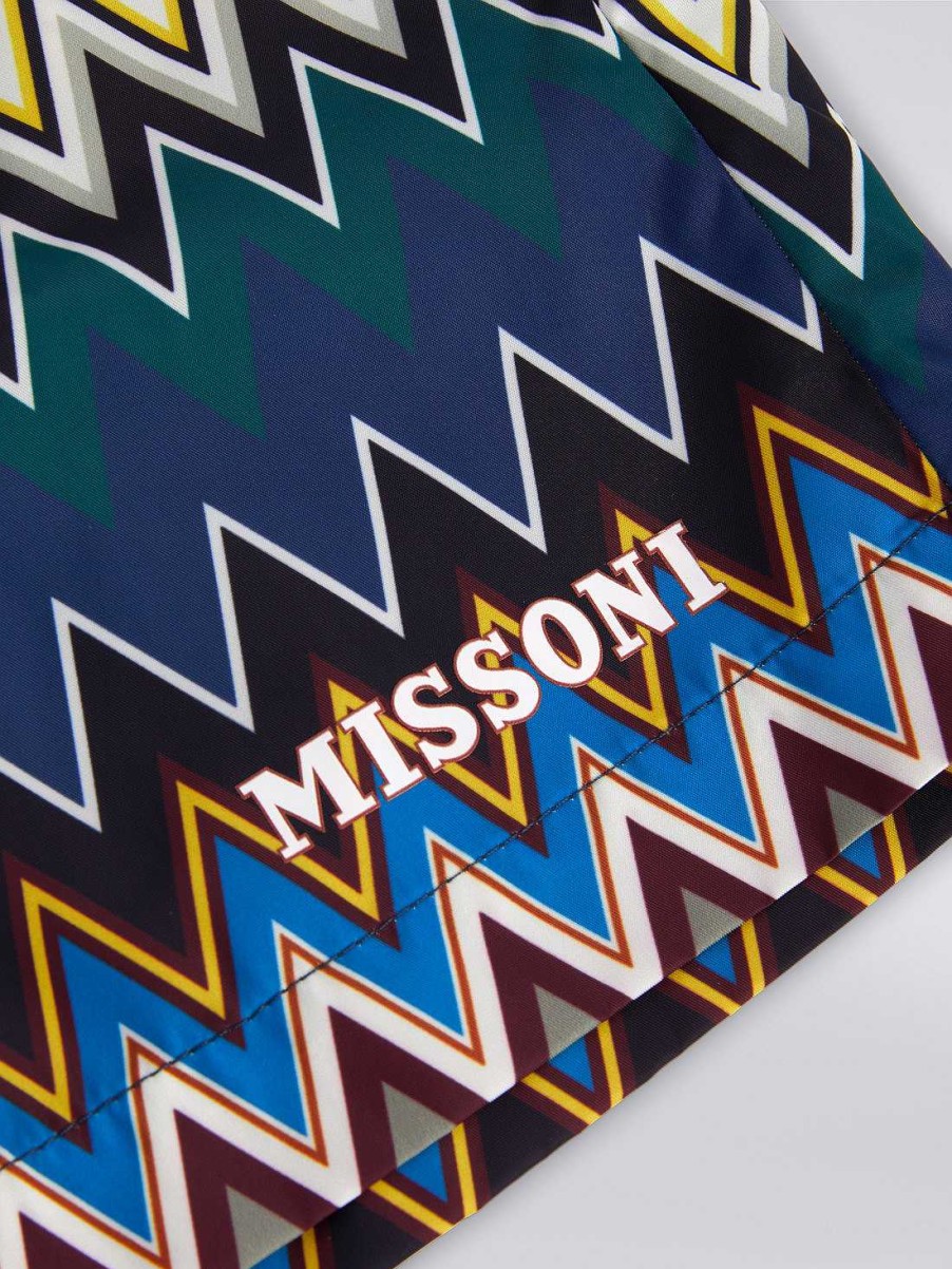 Ragazzo (4-14 Anni) Missoni | Boxer Da Bagno Con Stampa A Zigzag Multicolore