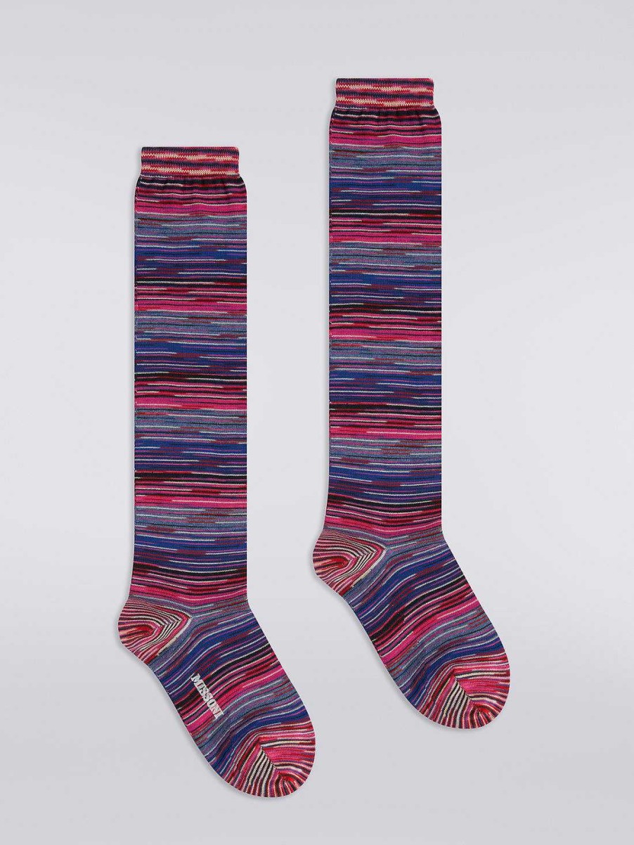 Donne Missoni Calzini | Calzini In Misto Cotone Fiammato Multicolore