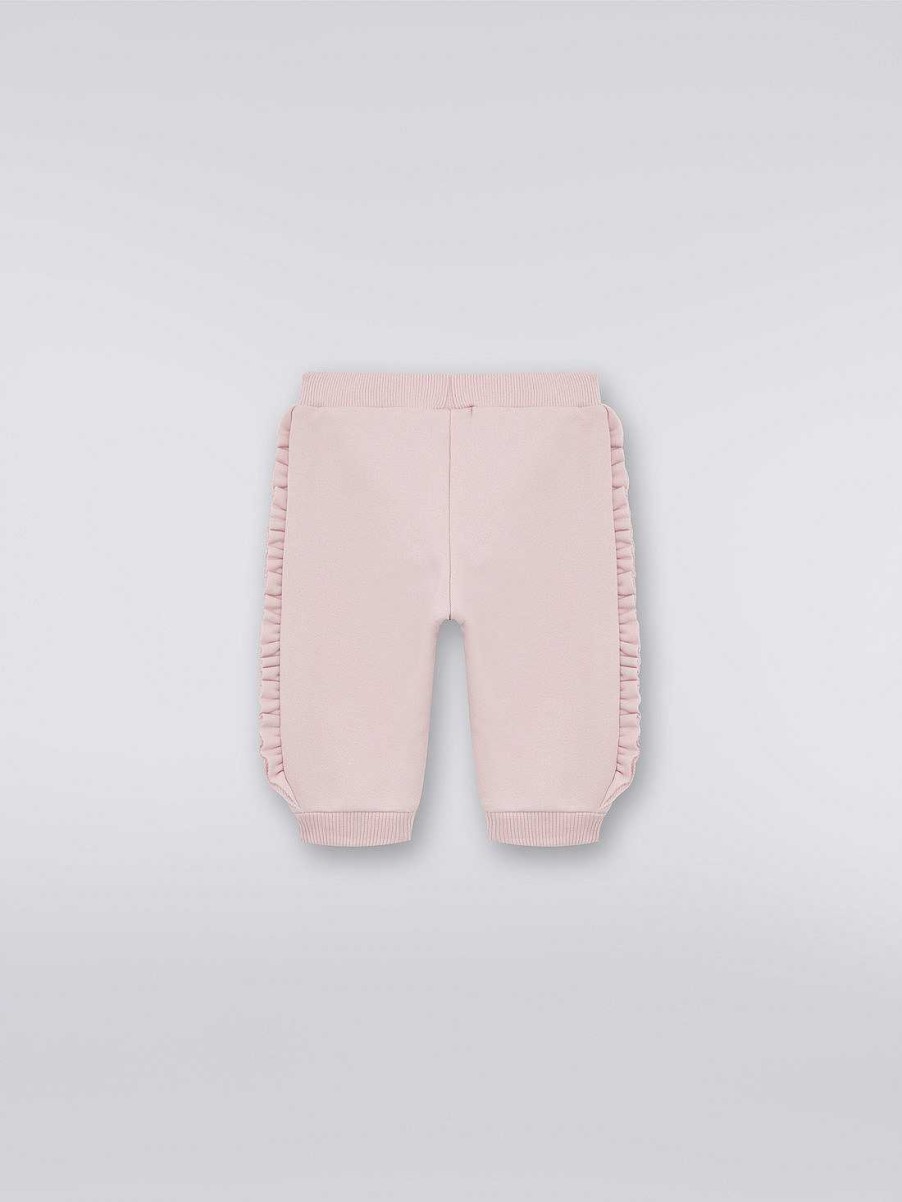 Ragazza (4-14 Anni) Missoni | Joggers In Felpa Di Cotone Con Arricciature E Logo Rosa