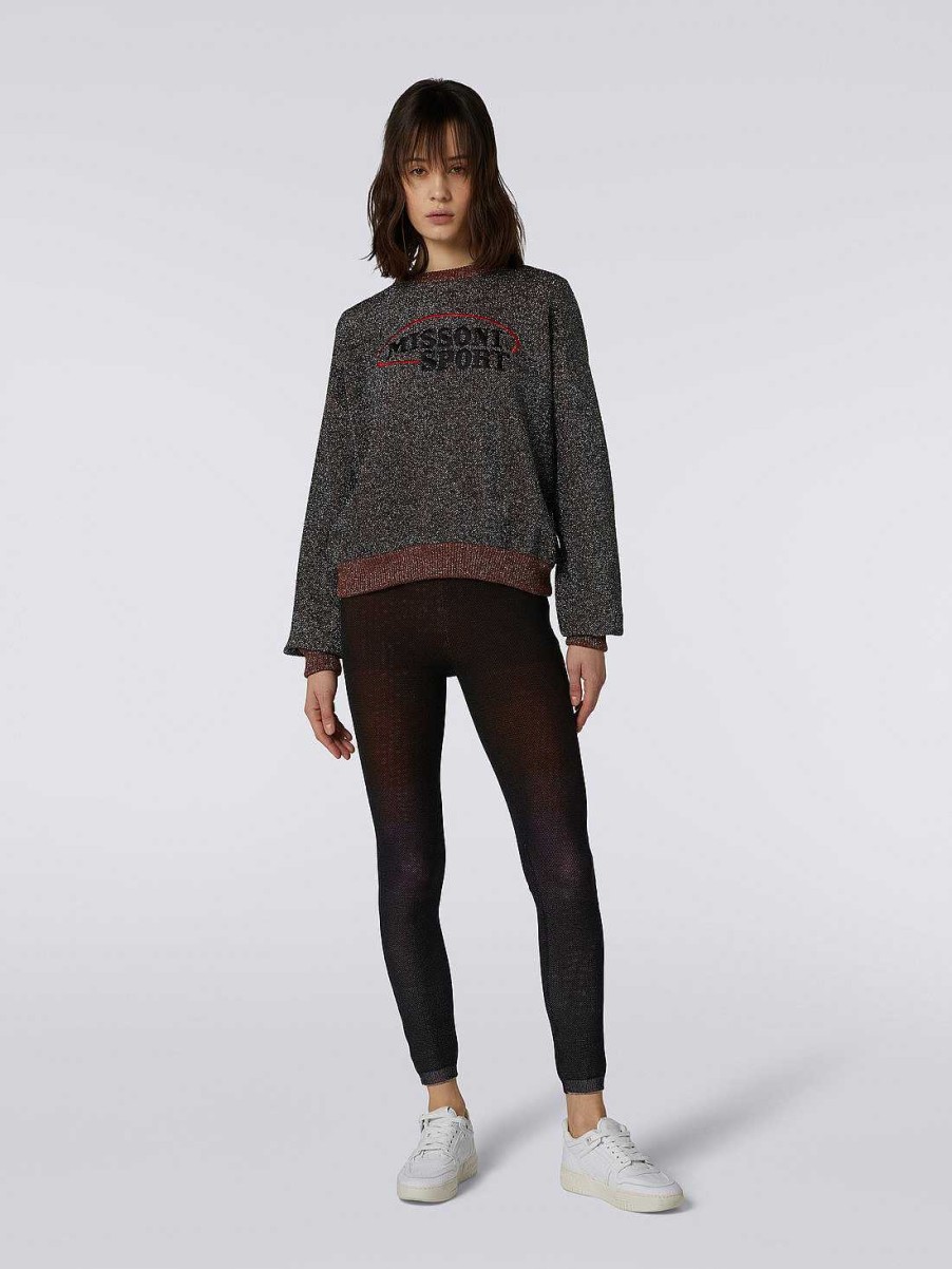 Donne Missoni Vestiario | Pullover Girocollo In Cotone E Viscosa Con Lurex E Logo Multicolore