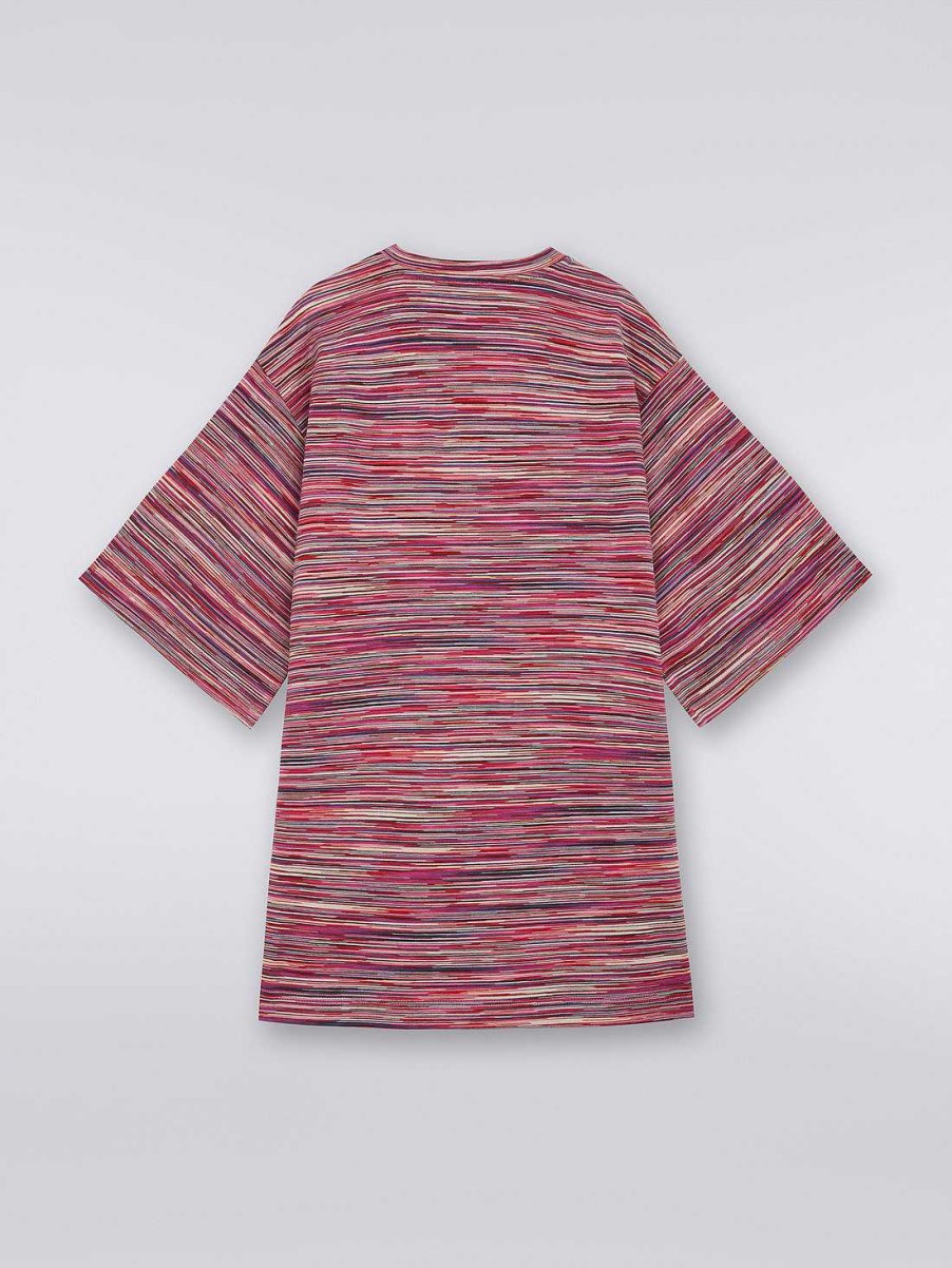 Ragazza (4-14 Anni) Missoni | Abito Oversize A Maniche Corte Con Logo E Paillettes Multicolore