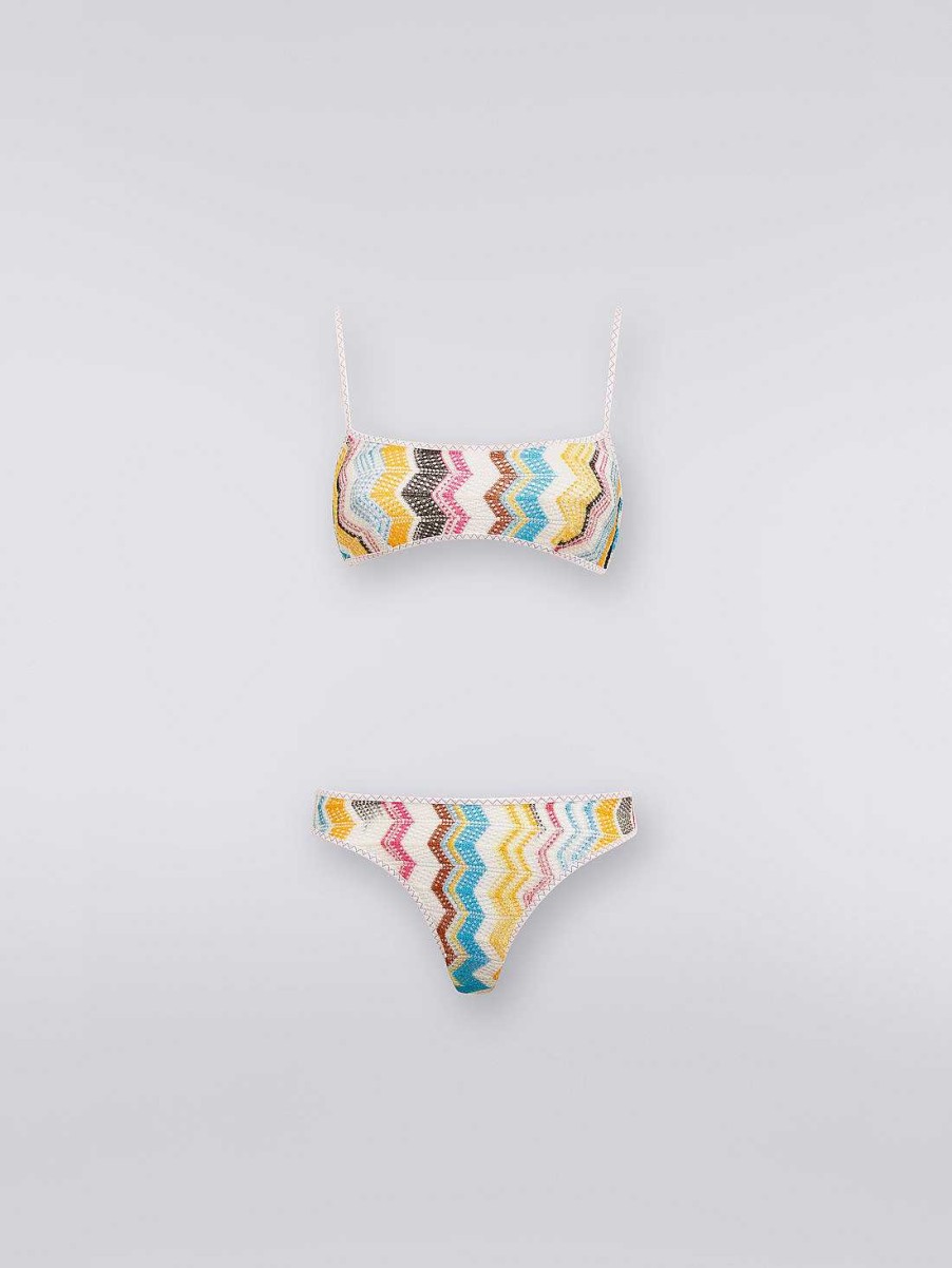 Donne Missoni Costumi Da Bagno | Bikini In Viscosa Effetto Uncinetto Multicolore