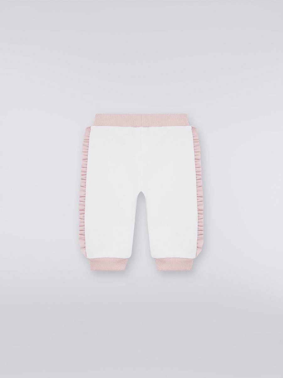 Ragazza (4-14 Anni) Missoni | Joggers In Felpa Di Cotone Con Arricciature E Logo Rosa