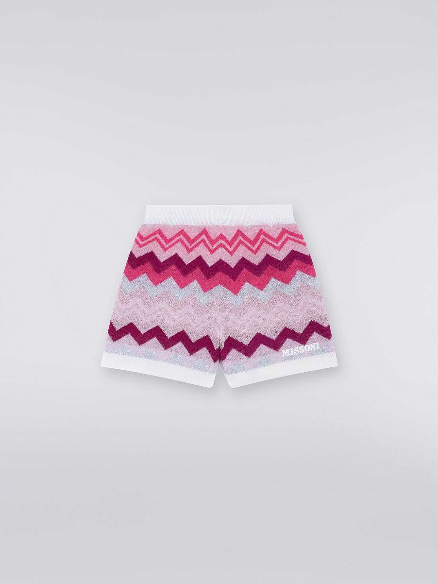 Ragazza (4-14 Anni) Missoni | Shorts In Lana A Zigzag Multicolore