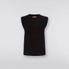 Donne Missoni T-Shirt E Top | Top Smanicato In Cotone E Viscosa Con Zig Zag Tono Su Tono Nero