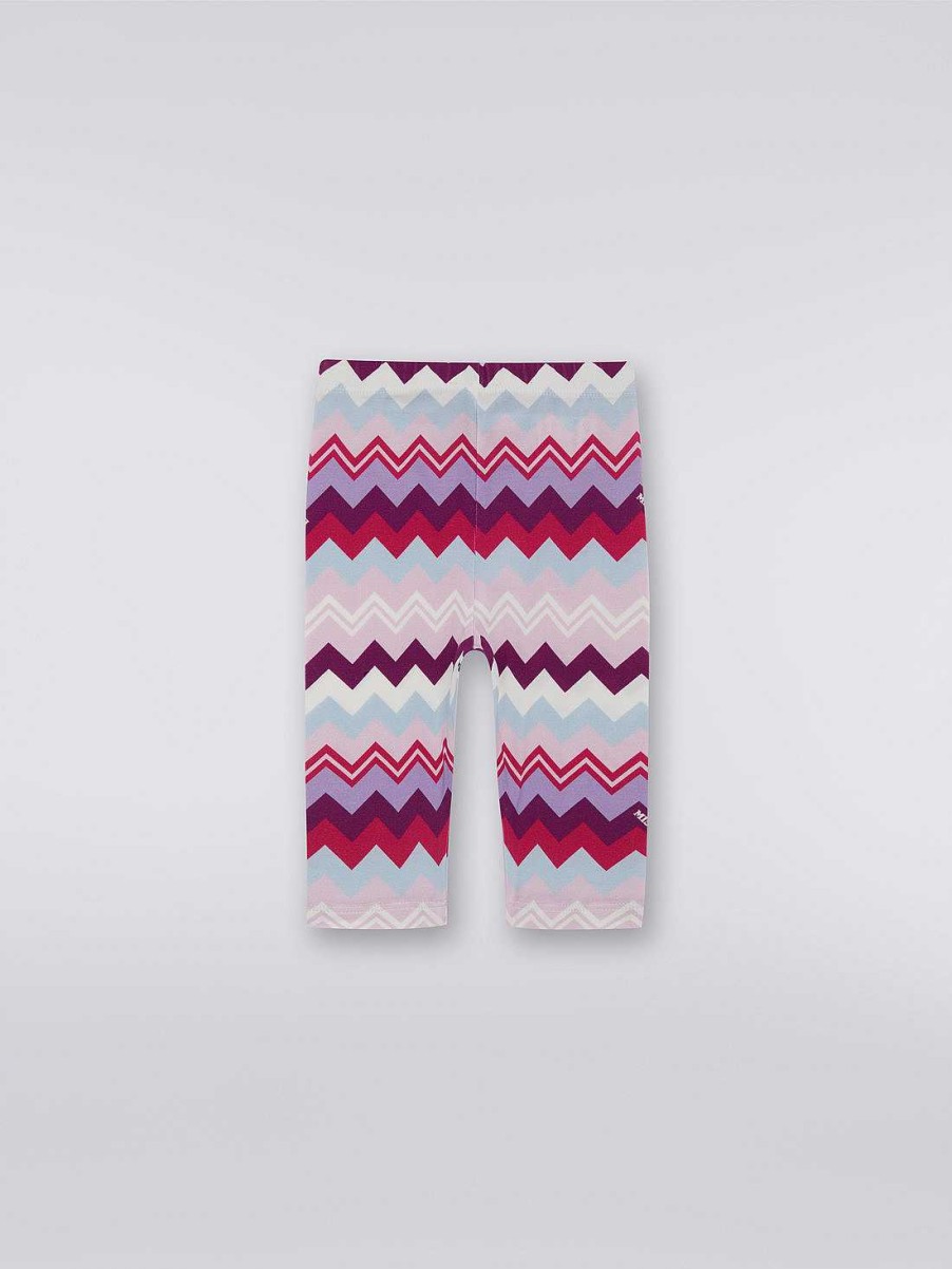 Ragazza (4-14 Anni) Missoni | Leggings In Misto Cotone A Zigzag Multicolore