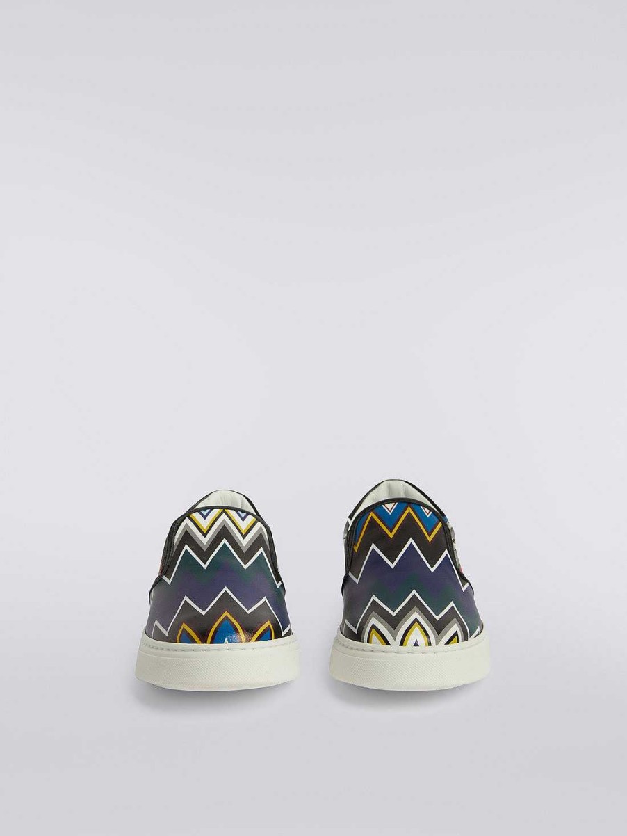 Ragazzo (4-14 Anni) Missoni | Scarpe Da Ginnastica Slip-On Con Stampa A Zigzag Multicolore