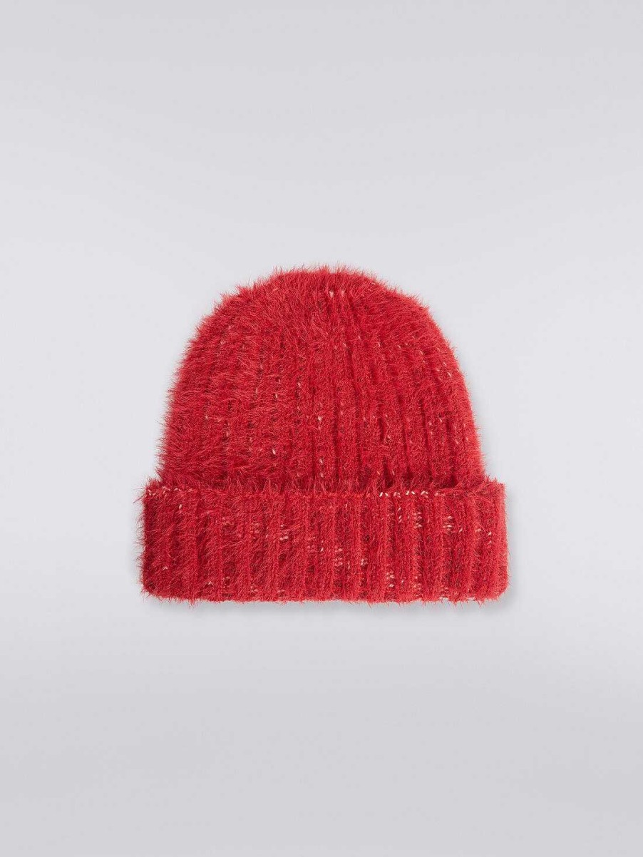 Donne Missoni Cappelli | Cappello In Misto Lana Effetto Pelliccia Rosso